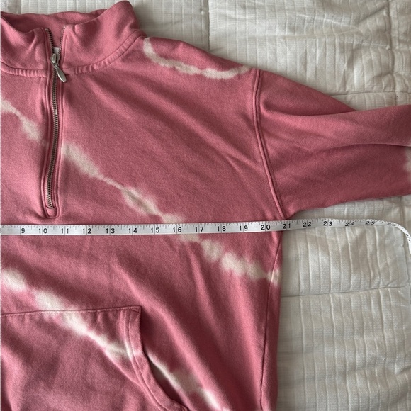 Old Navy pink and white tie dye quarter zip sweatshirt - Picture 7 of 8